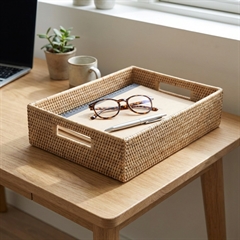 Charmille Skuffekurv i Rattan. Hvid